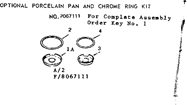 Kenmore 1039747340 optional pan and ring kit 8067111 diagram