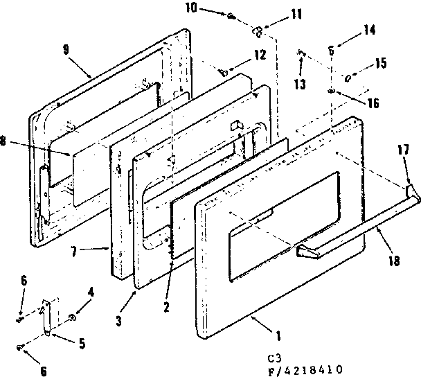 Kenmore 9114218490 visi-bake oven door diagram