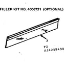 Kenmore 9114258490 filler kit no 4006731 diagram