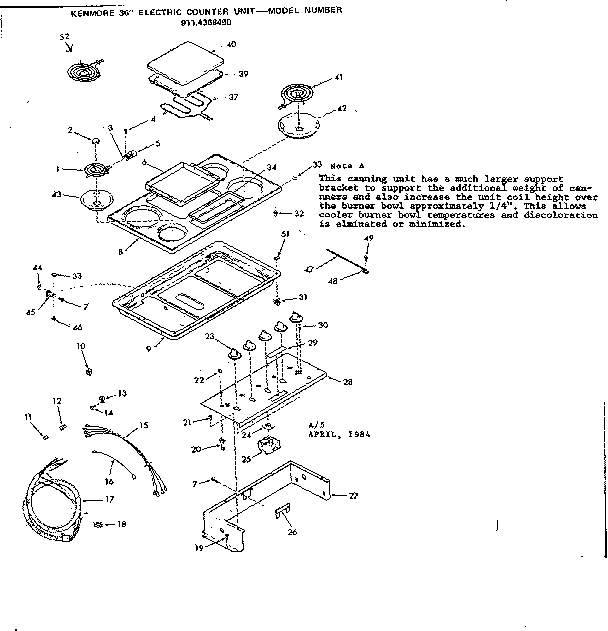 Kenmore 9114368490 cooktop diagram