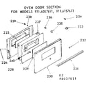 Kenmore 9117207611 oven door section diagram
