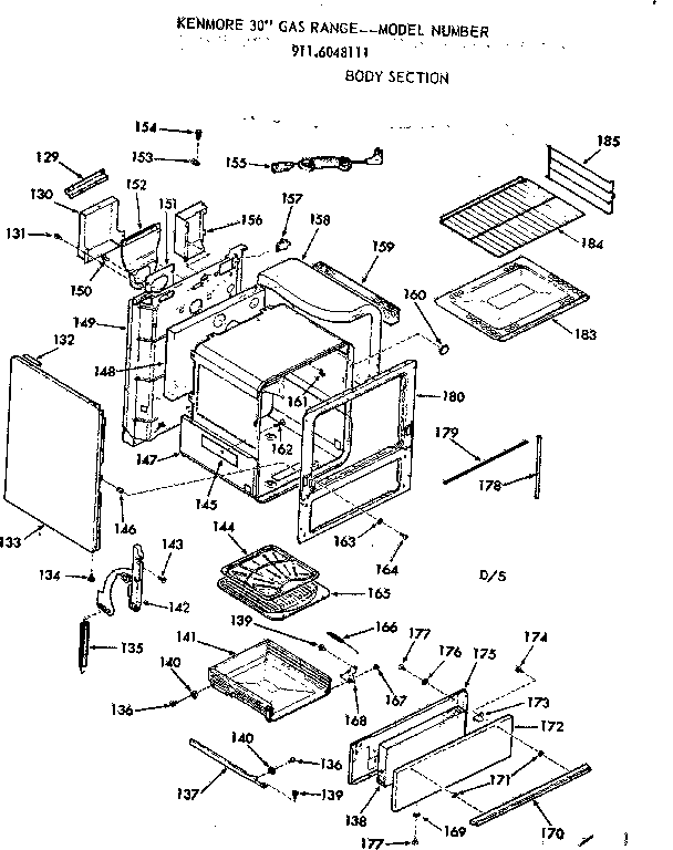 Kenmore 9116048111 body section diagram