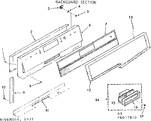 Kenmore 9116157810 backguard section diagram