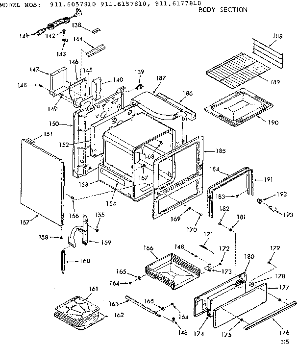 Kenmore 9116157810 body section diagram