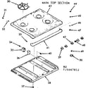 Kenmore 9116107812 main top section diagram