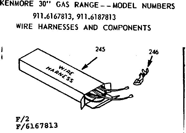 Kenmore 9116187813 wire harnesses and components diagram
