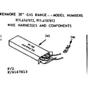 Kenmore 9116167813 wire harnesses and components diagram