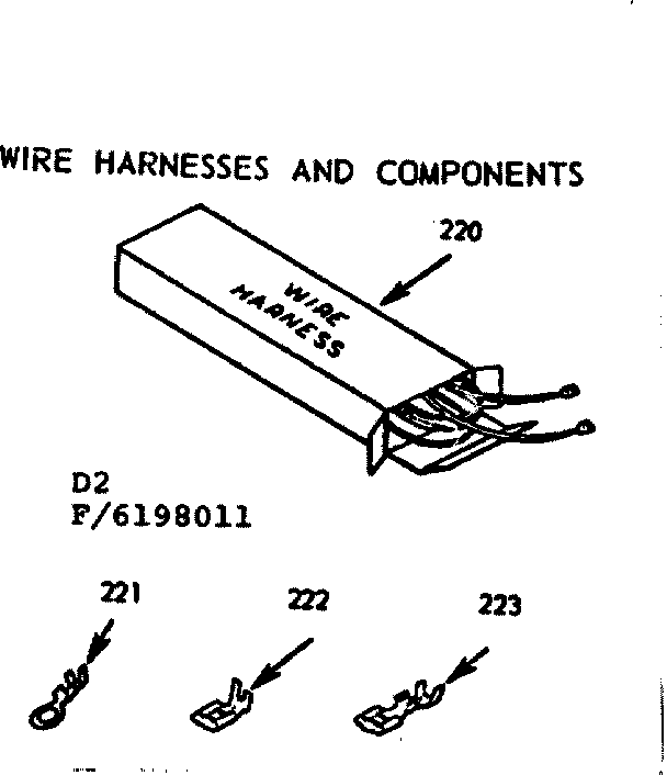 Kenmore 9116198011 wire harnesses and components diagram