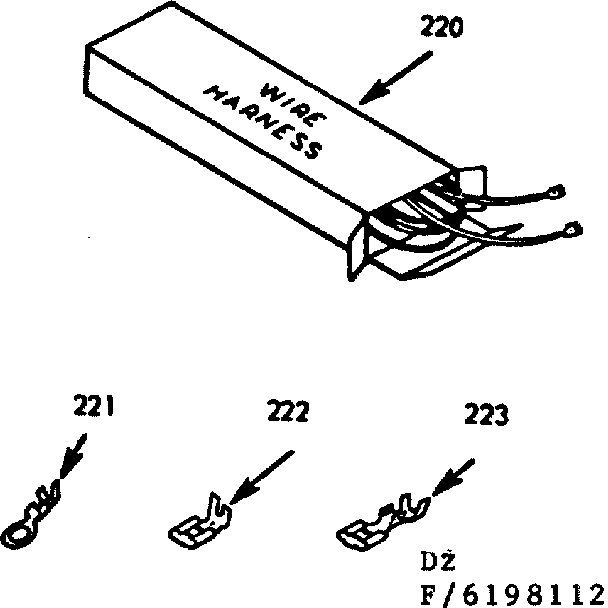 Kenmore 9116208112 wire harnesses and components diagram