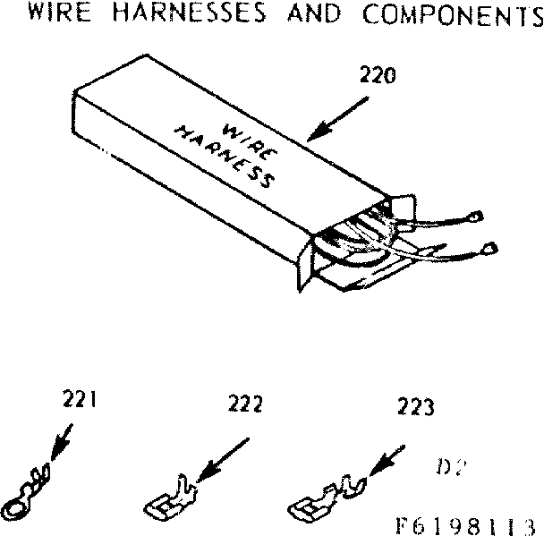 Kenmore 9116198113 wire harnesses and components diagram