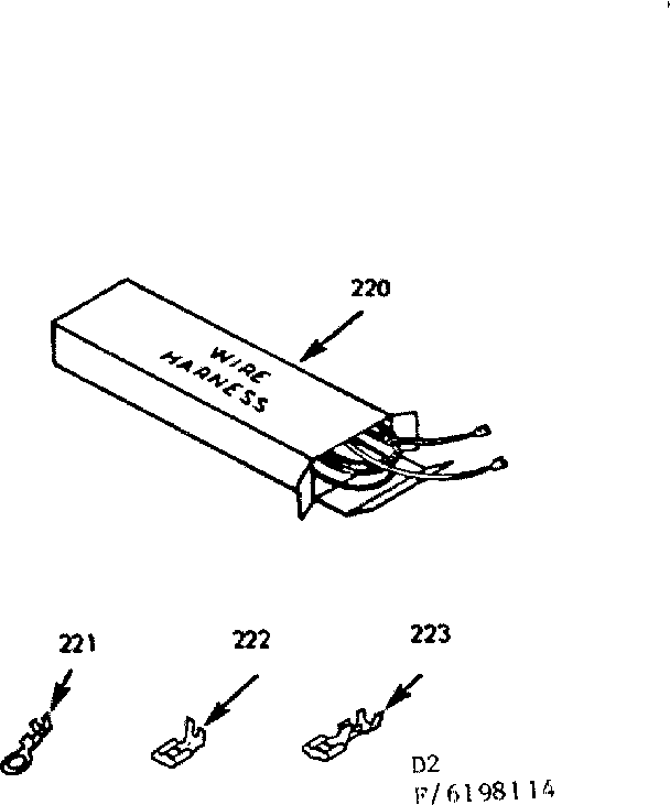 Kenmore 9116198114 wire harnesses and components diagram