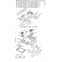 Kenmore 9116227445 backguard & main top section diagram