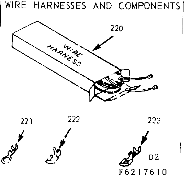 Kenmore 9116217640 wire harnesses and components diagram