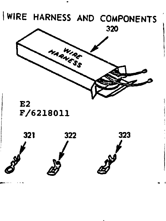 Kenmore 9116228011 wire harness and components diagram