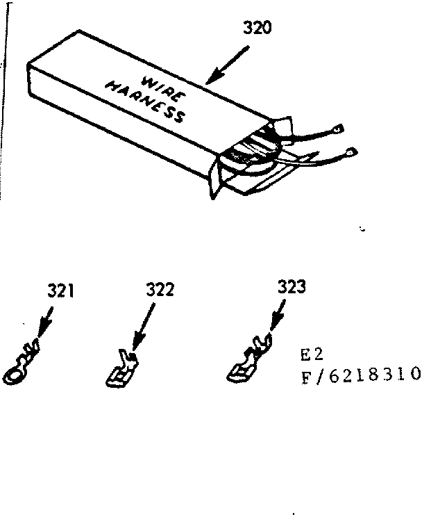 Kenmore 9116218310 wire harness and components diagram
