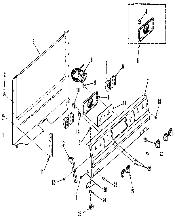 Kenmore 9116228410 backguard section diagram