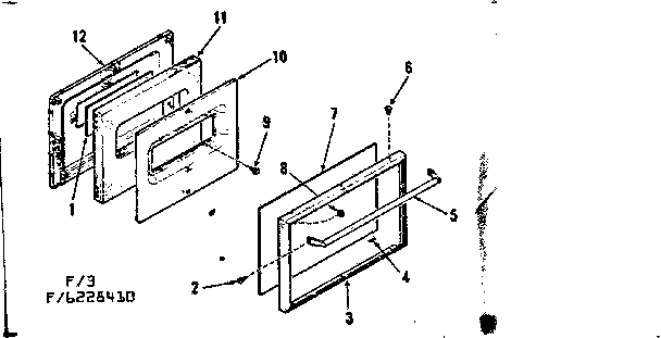 Kenmore 9116228410 oven door section diagram