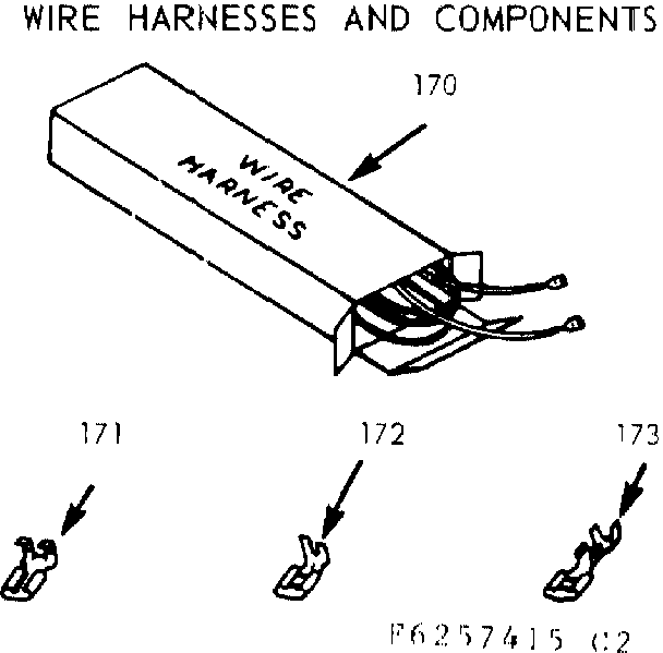 Kenmore 9116257465 wire harnesses and components diagram