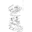 Kenmore 9116277424 backguard & main top section diagram