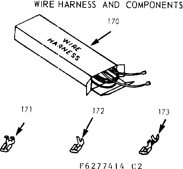 Kenmore 9116377414 wire harness and components diagram