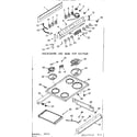 Kenmore 9116277445 backguard and main top section diagram