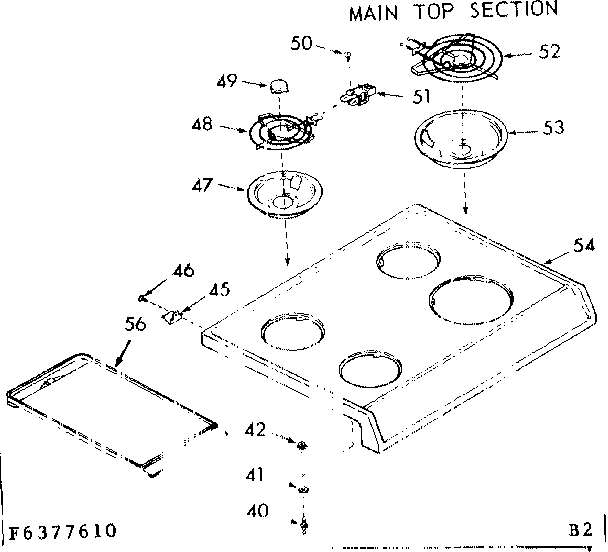 Kenmore 9116377660 main top section diagram