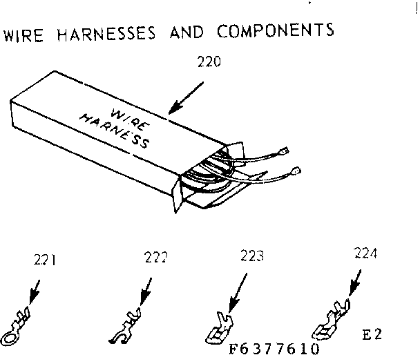 Kenmore 9116377660 wire harnesses and components diagram