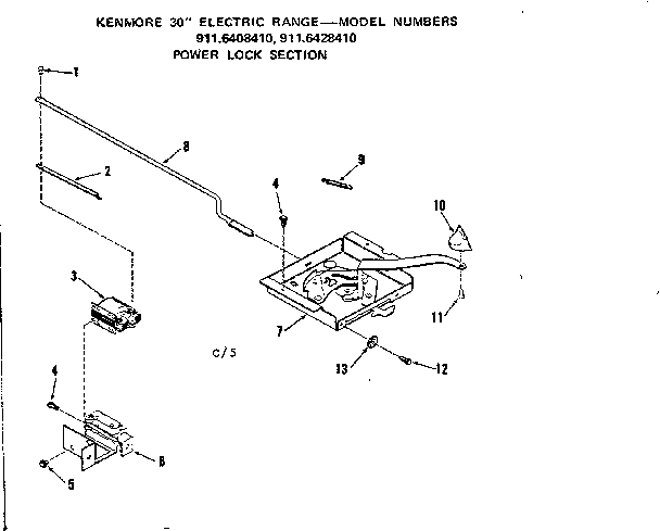 Kenmore 9116408410 power lock section diagram