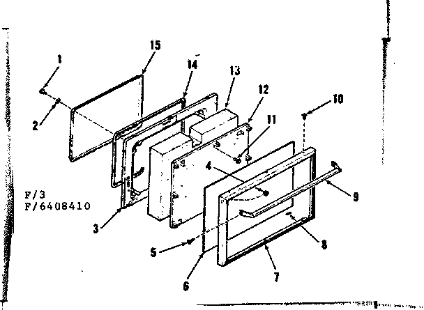 Kenmore 9116408410 oven door section diagram