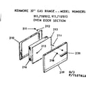 Kenmore 9117107812 oven door section diagram