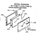 Kenmore 9117108113 oven door section diagram