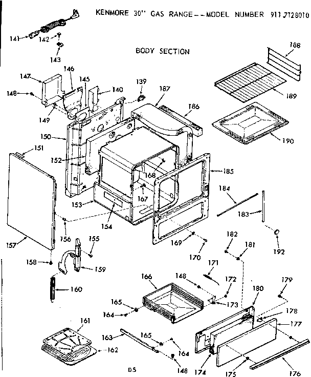 Kenmore 9117128010 body section diagram