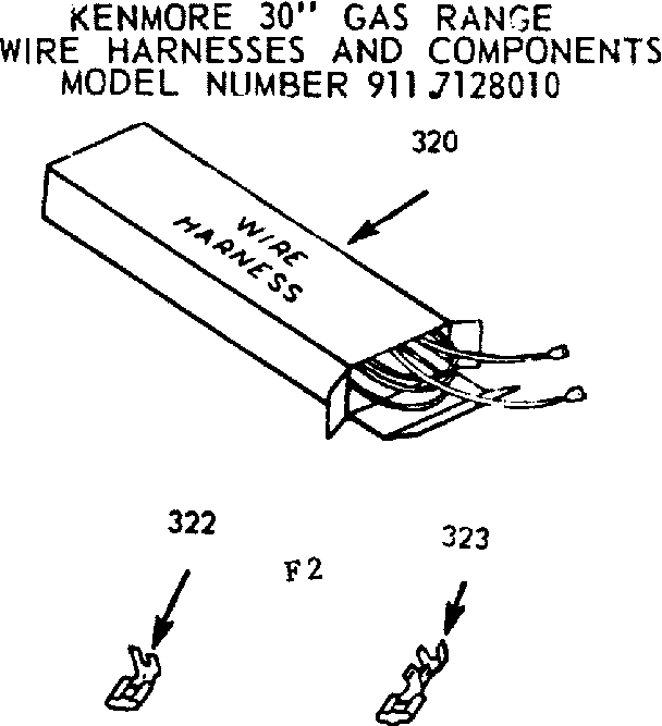 Kenmore 9117128010 wire harnesses and components diagram
