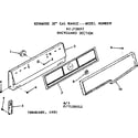 Kenmore 9117128012 backguard section diagram