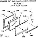 Kenmore 9117128012 oven door section diagram