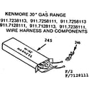 Kenmore 9117128111 wire harness and components diagram