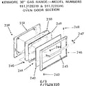 Kenmore 9117128310 oven door section diagram