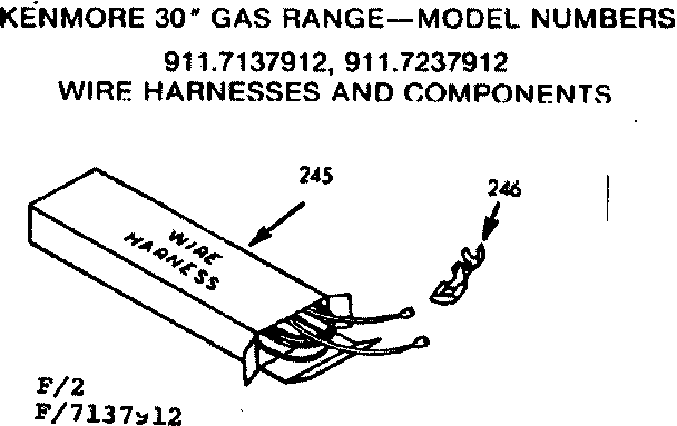Kenmore 9117137912 wire harnesses and components diagram