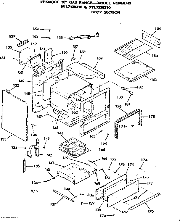Kenmore 9117238310 body section diagram