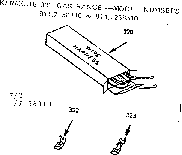 Kenmore 9117238310 wire harnesses and components diagram