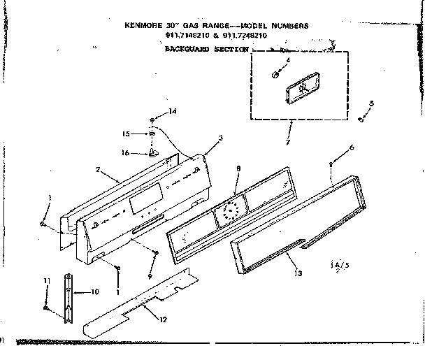 Kenmore 9117248210 backguard section diagram