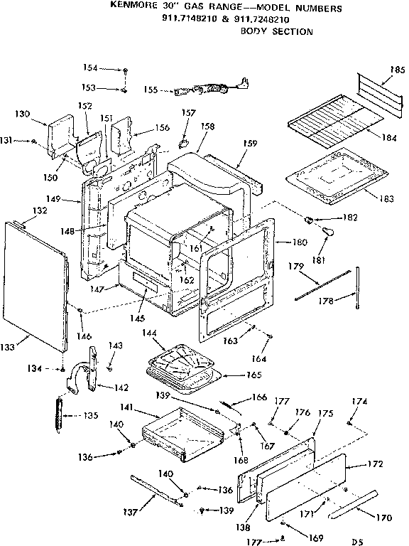 Kenmore 9117248210 body section diagram