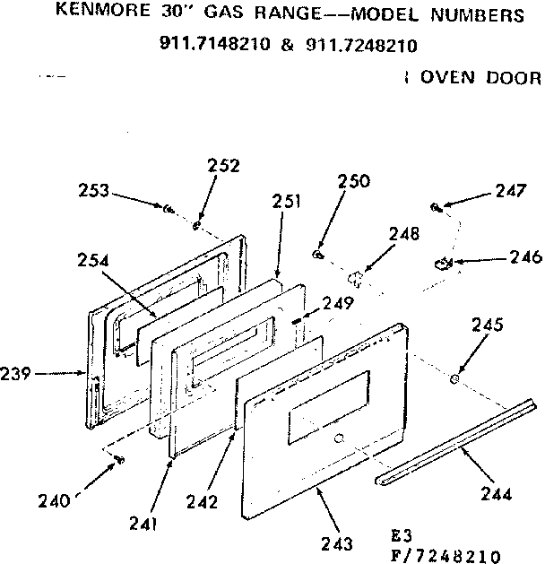 Kenmore 9117248210 oven door diagram