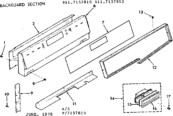 Kenmore 9117157810 backguard section diagram