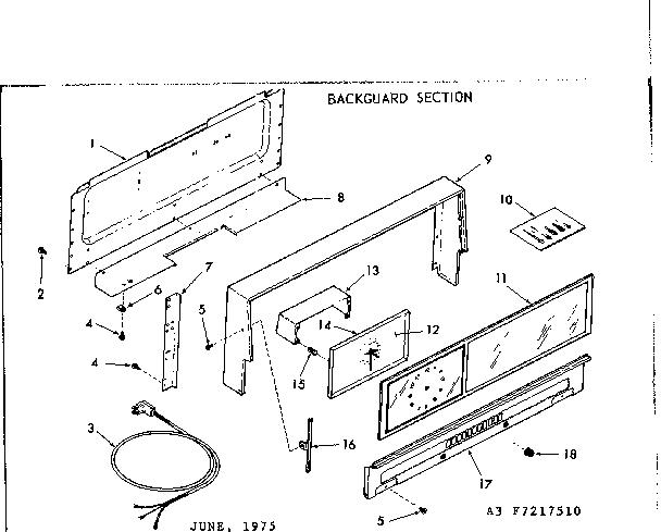 Kenmore 9117217560 backguard section diagram