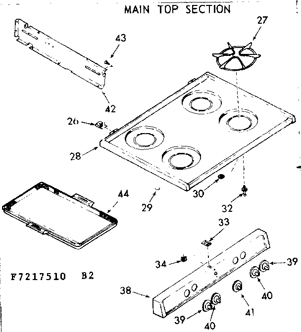 Kenmore 9117217560 main top section diagram
