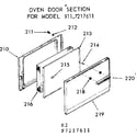 Kenmore 9117247611 oven door section diagram
