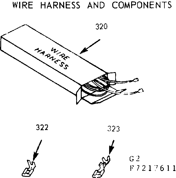 Kenmore 9117227611 wire harness and components diagram