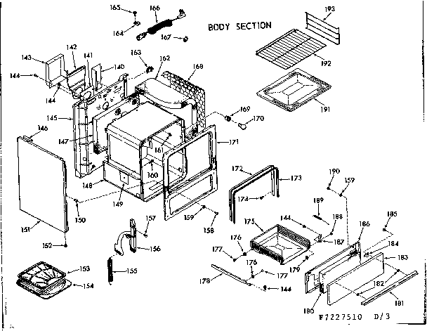 Kenmore 9117227510 body section diagram