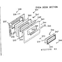 Kenmore 9117227560 oven door section diagram